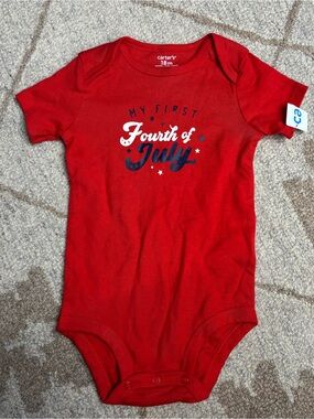Carter's Red "My First Fourth of July" One-Piece Bodysuit 18M